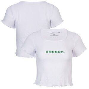 🆕 Oregon Ducks Women's White Baby Top T-Shirt. New with Tags. NWT. Size XL.